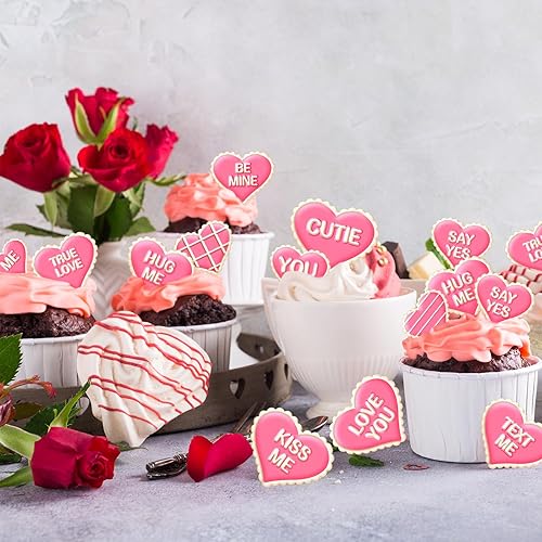 Miniatura 6 de JarThenaAMCS Molde de fondant para el día de San Valentín, molde de silicona con corazones de amor, para conversación, corazón, chocolate, caramelo,