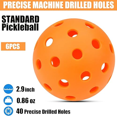 Miniatura 2 de Magicorange Pelotas de pickleball para exteriores, 40 agujeros, bolas de pickleball de alta elasticidad y duraderas para paletas de pickleball de