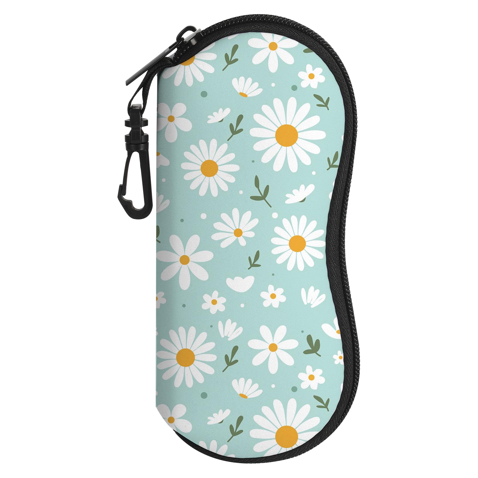 Sunglasses Soft Case, Cute Ultra Light Portable Neoprene Zipper Eyeglass Glasses Case with Belt Clip for Men Women