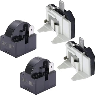 2 Pack QP2-4.7 QP2-4R7 4.7 Ohm Refrigerator 3 Pin PTC Start/Starter Relay Refrigerator Overload Protector fits Whirlpool Frgidaire Kenmore and Most Mini Fridges and Coolers