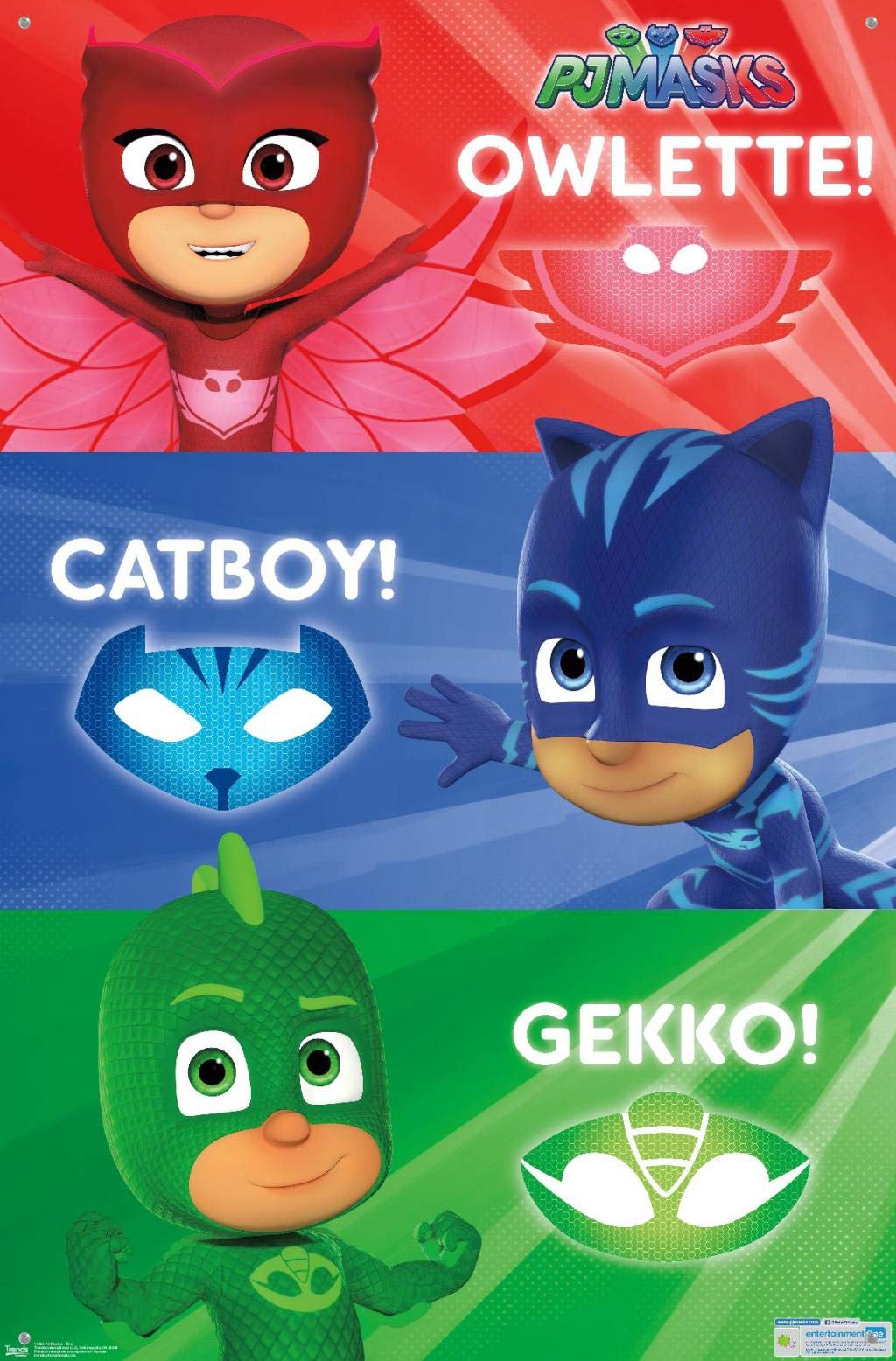 Amazon.co.jp: PJ Masks トリオ ウォールポスター プッシュピン付き
