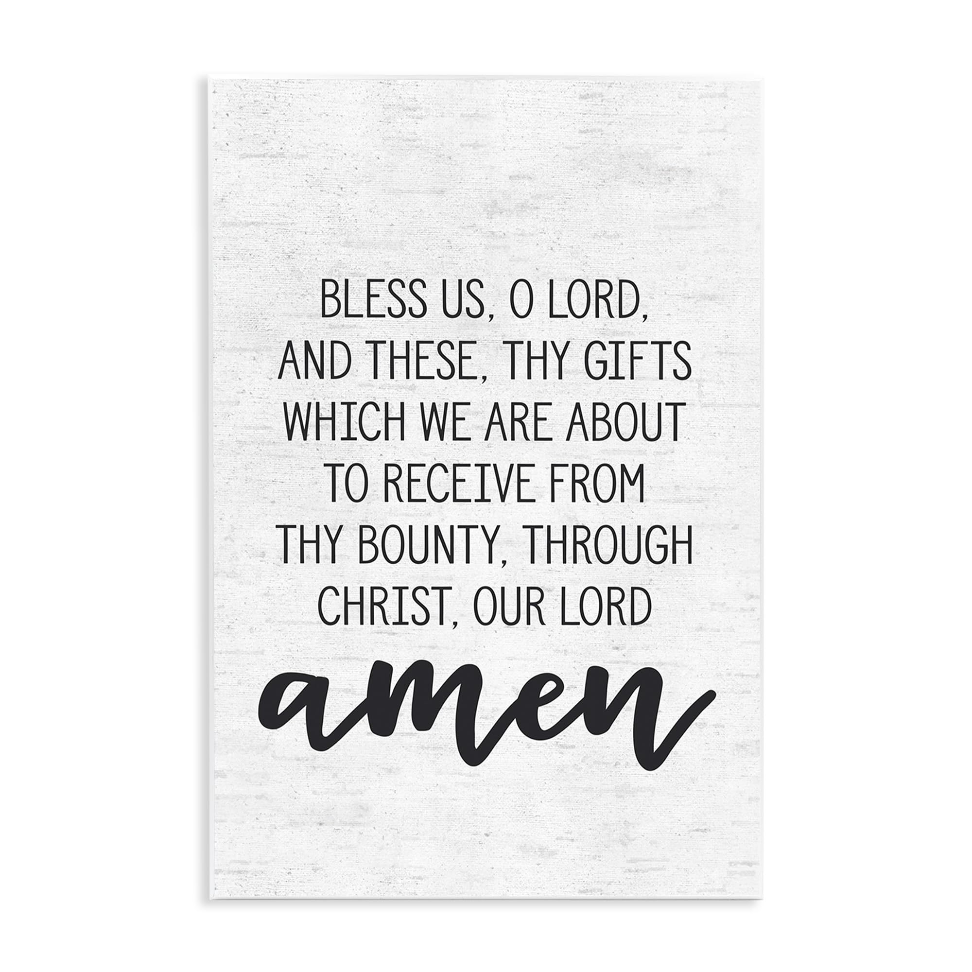 Stupell Industries Bless Us O Lord Before Meal Prayer Subtle Birch Typography Wall Plaque, 10 x 15, Design by Artist Lettered and Lined