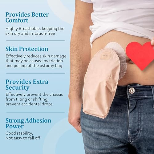 Miniatura 6 de 20 tiras extensoras de piel, cinta para bolsa de estoma, anti fugas, tiras de fijación de barrera cutánea para ostomía, cinta adhesiva de presión