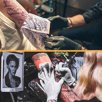 3mm Tattoo Practice Skin with Transfer Paper Kit - 5Pcs Practice Skin 3mm Thick Fake Skin with 20Pcs Tattoo Paper Stencil Paper