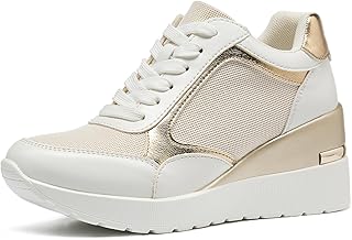 Wedge Sneakers for Women Non-Slip Womens Fashion Sneakers Casual Glitter Mesh Walking Shoes Lightweight