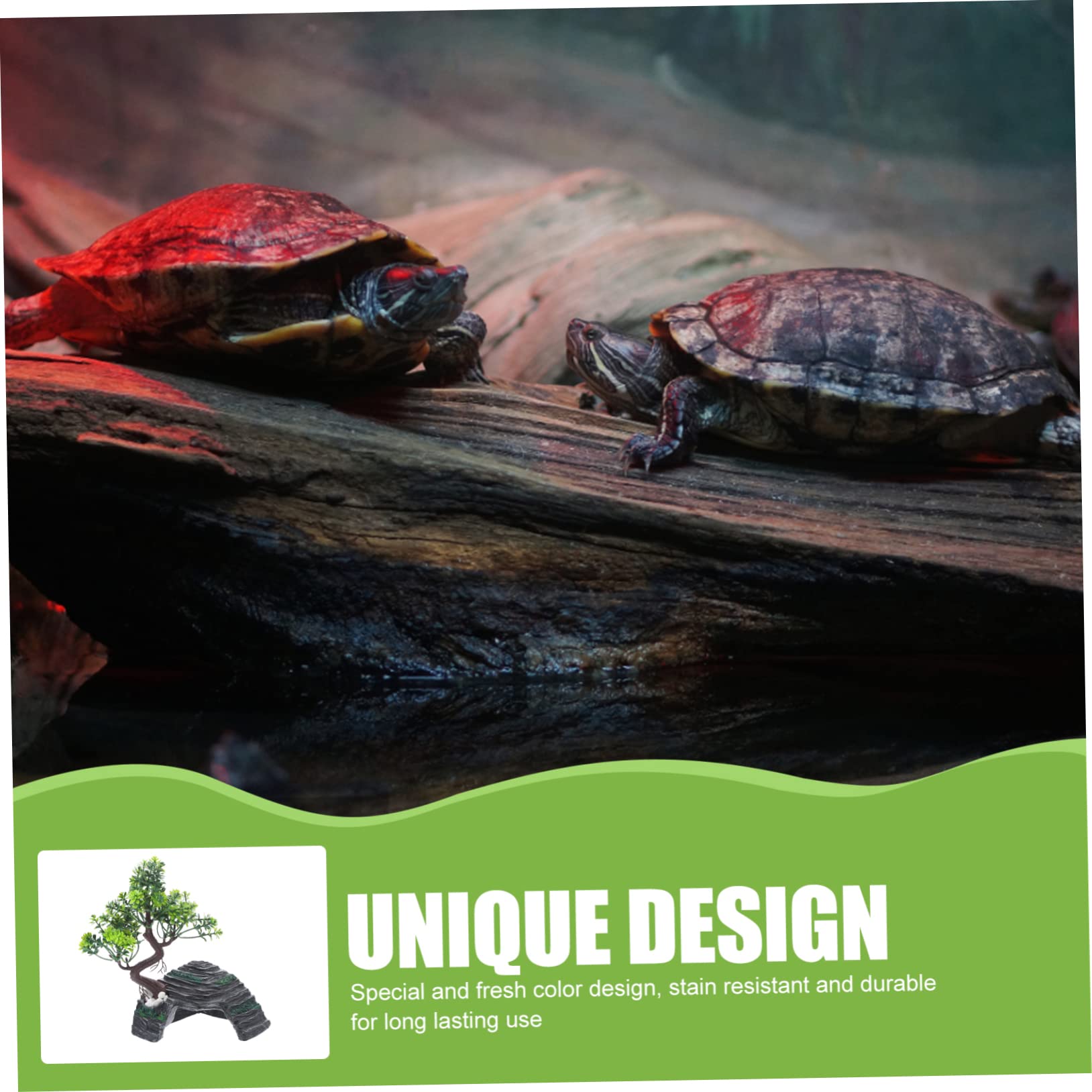Toyvian Terrarium Höhle Reptilienversteck Gecko-Terrarium-zubehör Schlangenversteck Harz Baumdekor Reptilienstammdekoration Eidechsenversteck