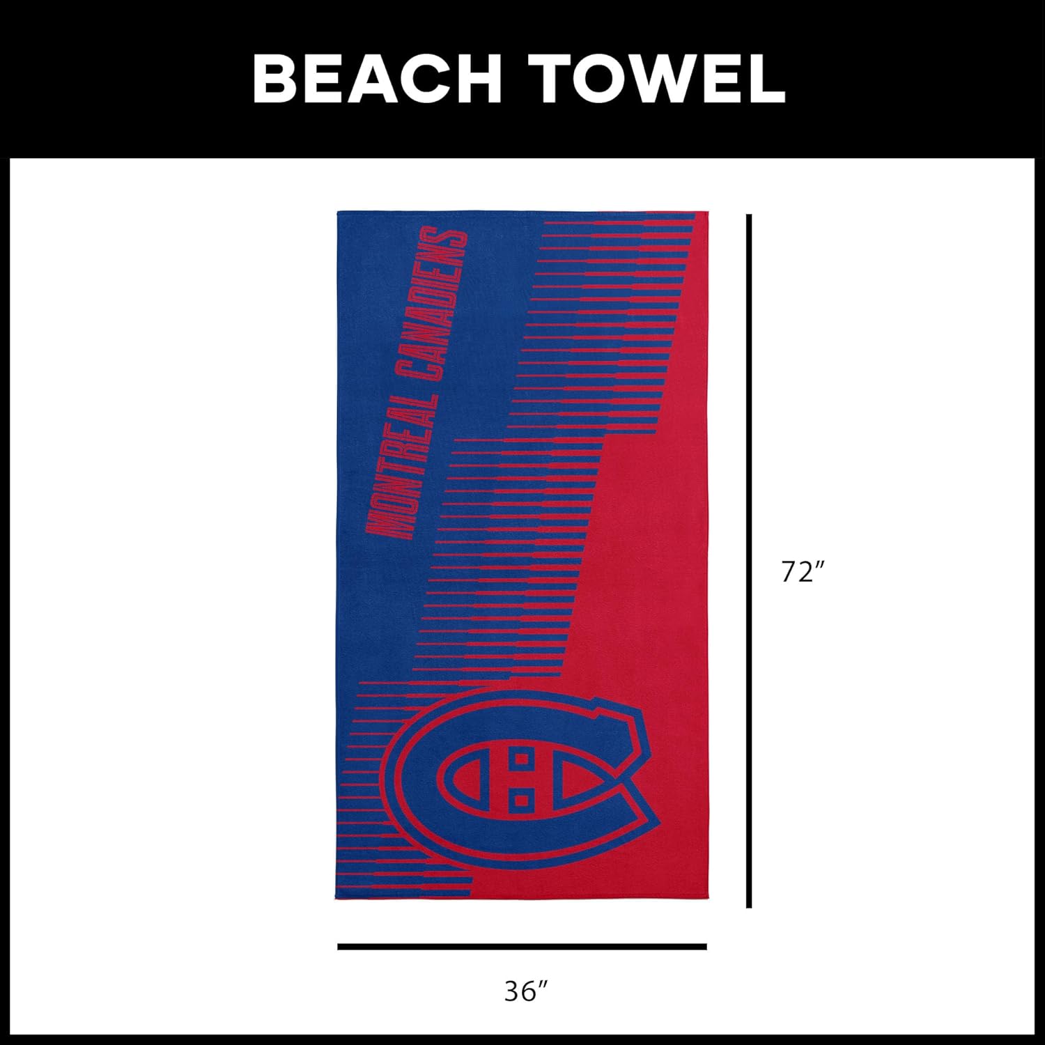 Northwest Montreal Canadiens NHL Progression Jacquard Beach Towel 36 x 72 Inches