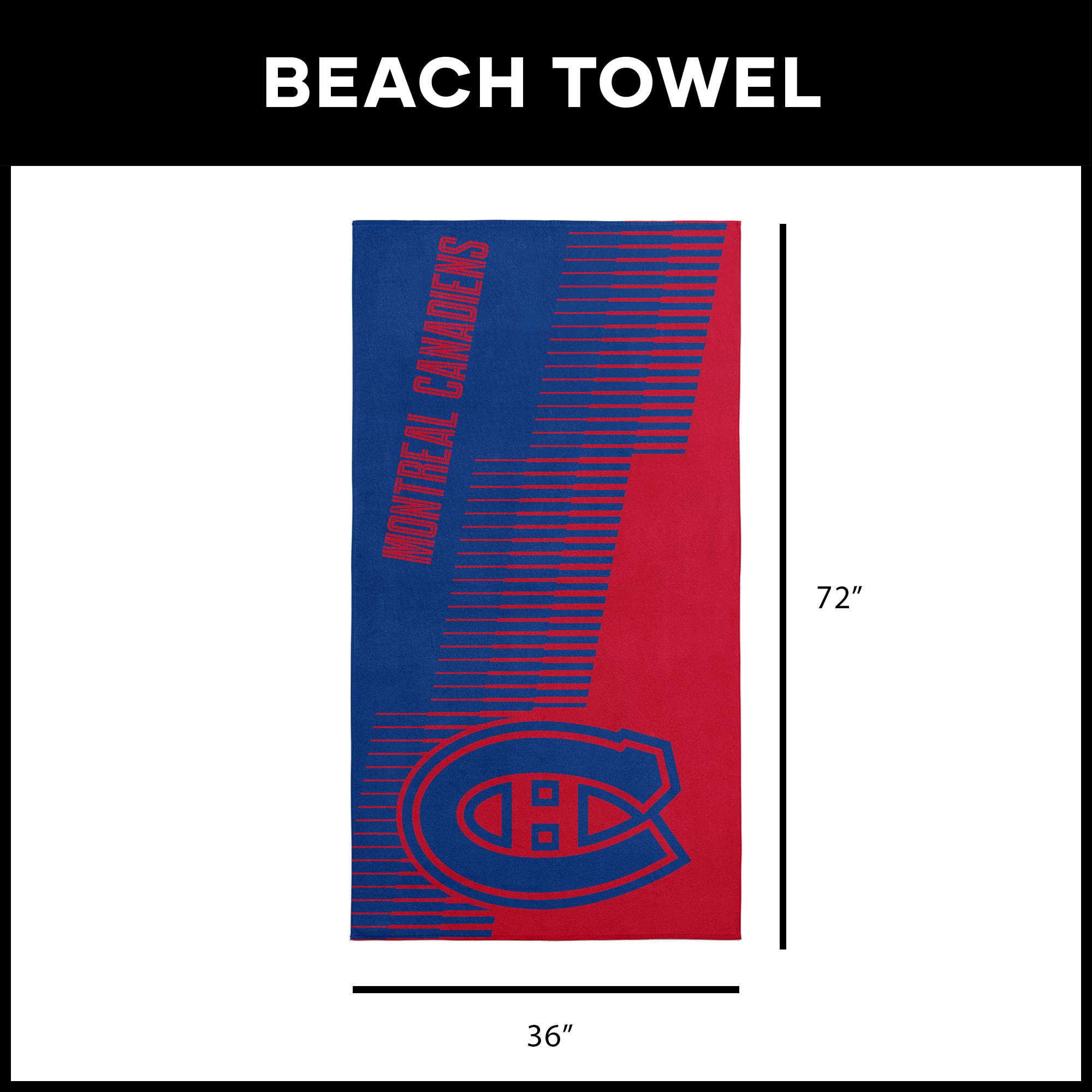 NORTHWEST Montreal Canadiens NHL Progression Jacquard Strandtuch, 91,4 x 183,9 cm