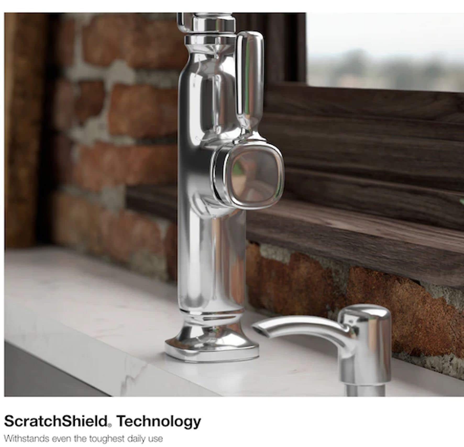 Kohler Ealing - Grifo de cocina de arco alto cromado pulido