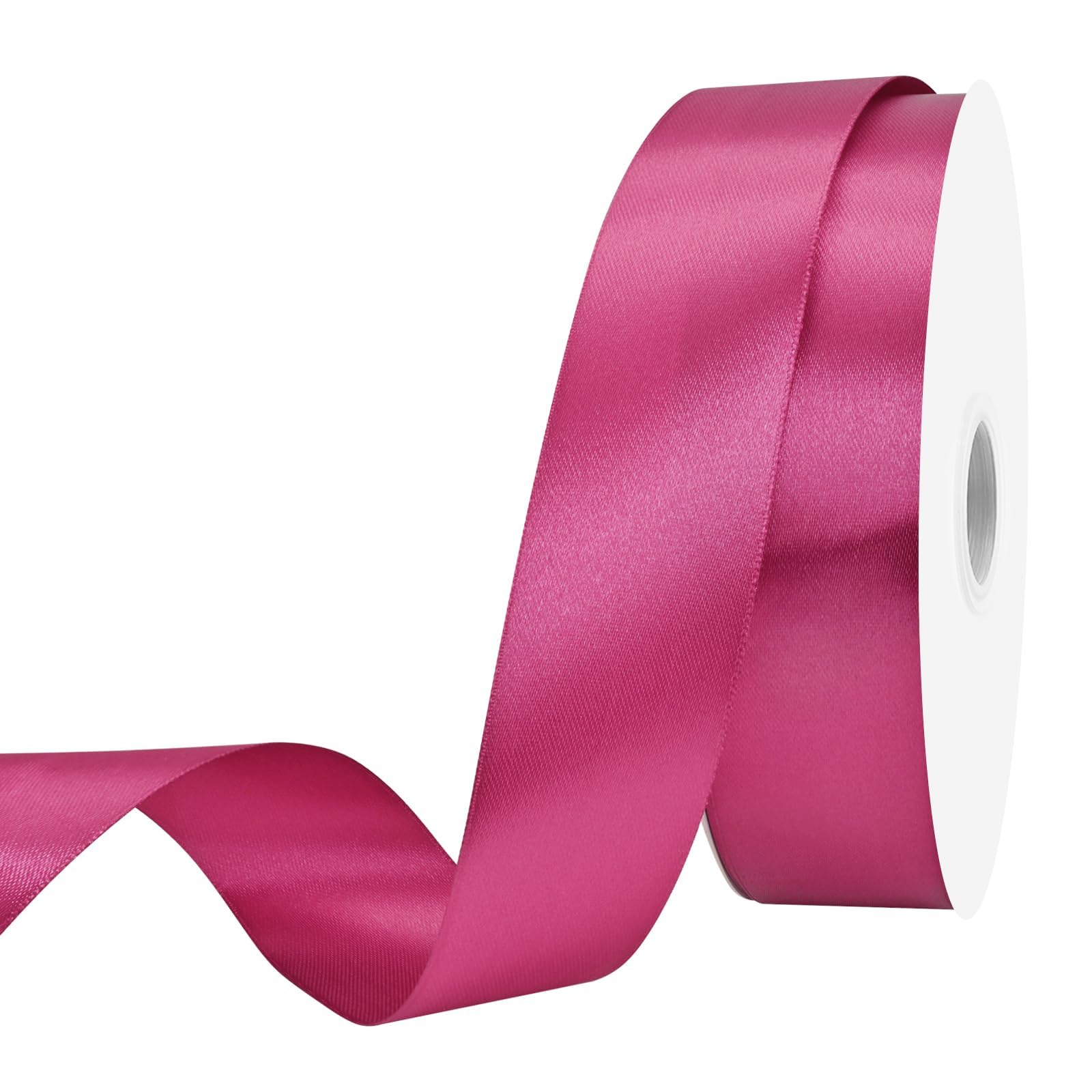 Maclemon 1-1/2 inch Wide 100 Yards Double Face Rose Satin Ribbon Fabric Ribbon for Gift Wrapping Very Suitable for Weddings Decoration Bouquet Balloons Arts Craft Sewing Hair Bow Invitation