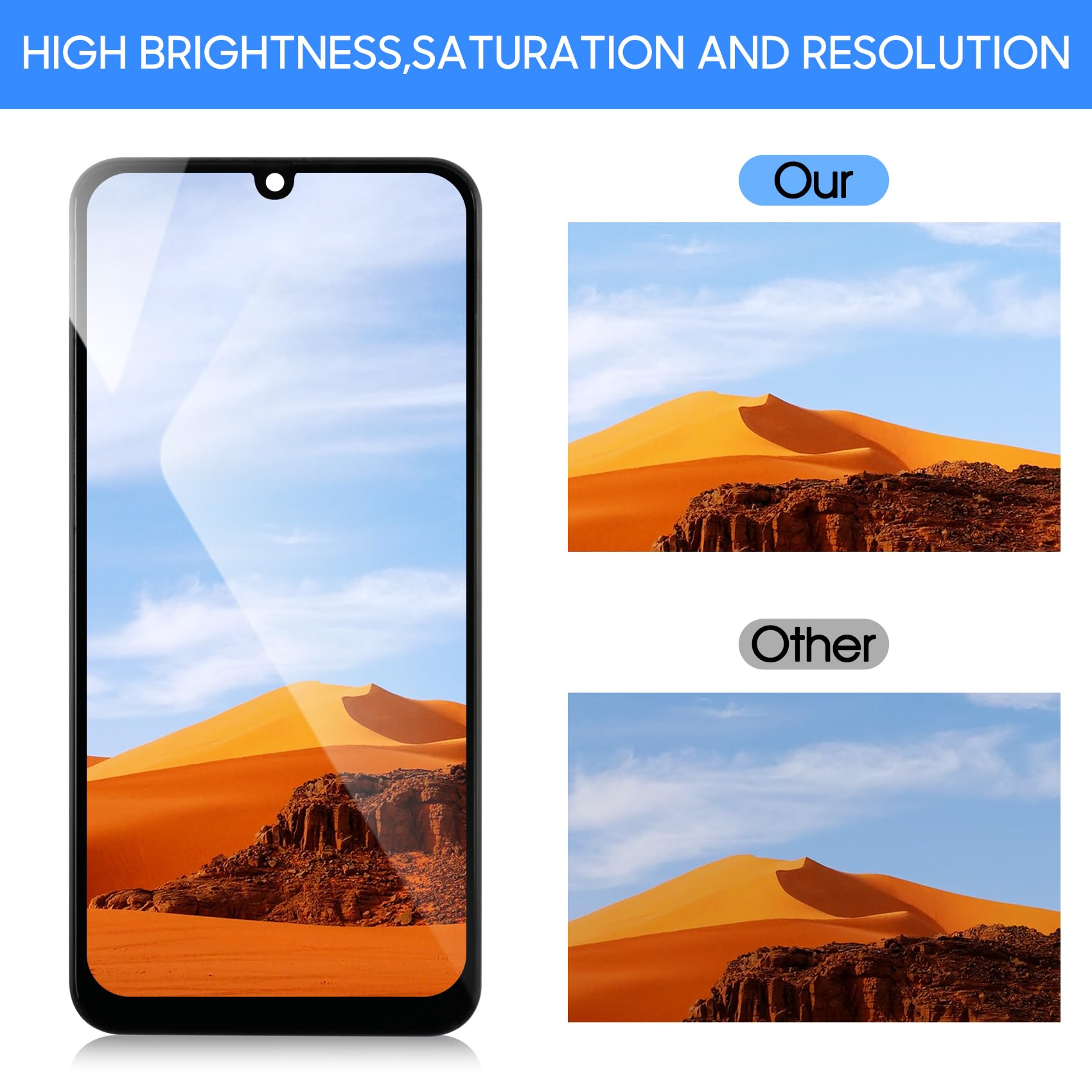 LADYSON OLED Schermo LCD per Samsung Galaxy A50 A505 SM-A505FN/DS A505F/DS LCD Display Touch Screen Digitizer Assemblaggio Kit con Strumenti (Nero con Cornice,Non per A50S)