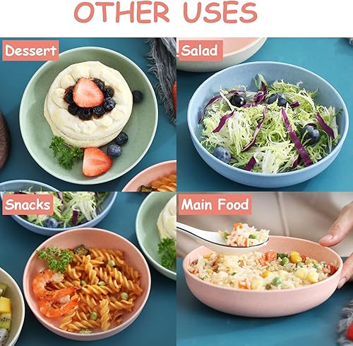 Miniatura 7 de Cuenco de 6 piezas para gatos con fatiga y bigote, plato de comida poco profunda para gatos de 5.5 pulgadas, cuencos anchos para alimentación