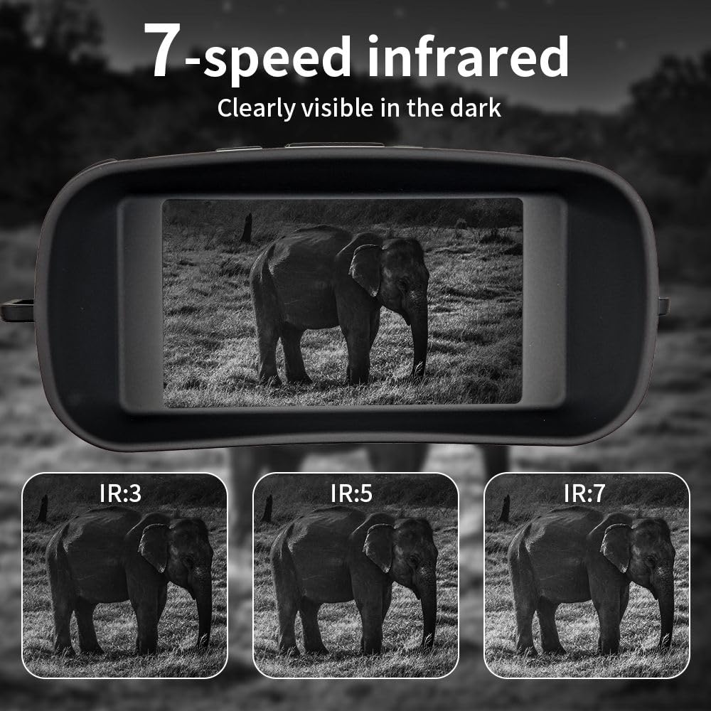 4K-Infrarot-Nachtsichtfernglas mit 10-fachem Zoom – Nachtsichtgerät für Jagd/Camping (NVG) – Wiederaufladbare Wärmebildfunktion – Elektronisches Geschenk für Männer (Ehemann/Vater)