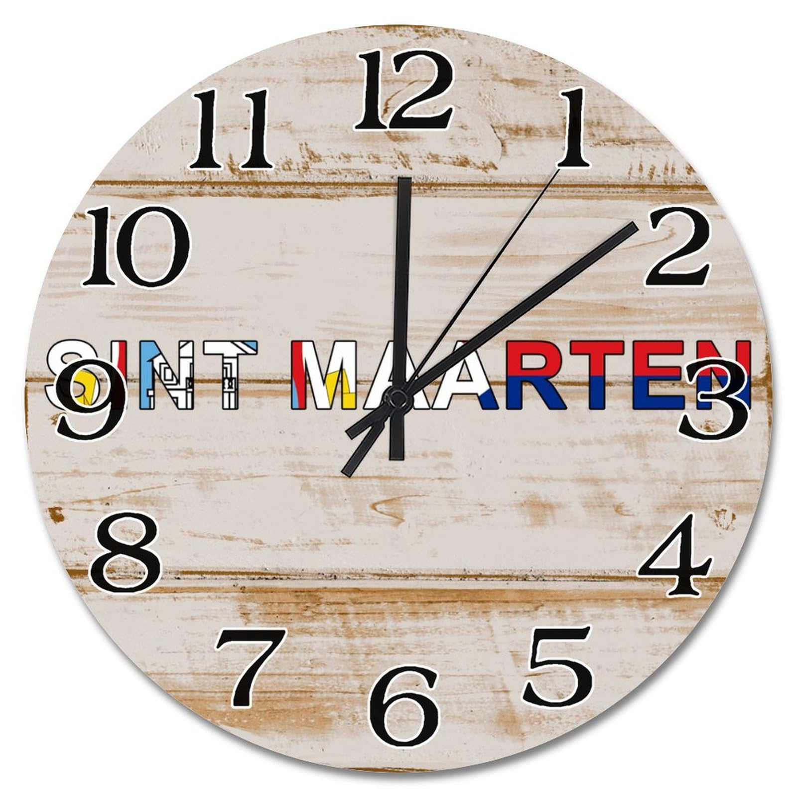 Horloge murale de ferme pour déco de salon drapeau Sint Maarten 38cm