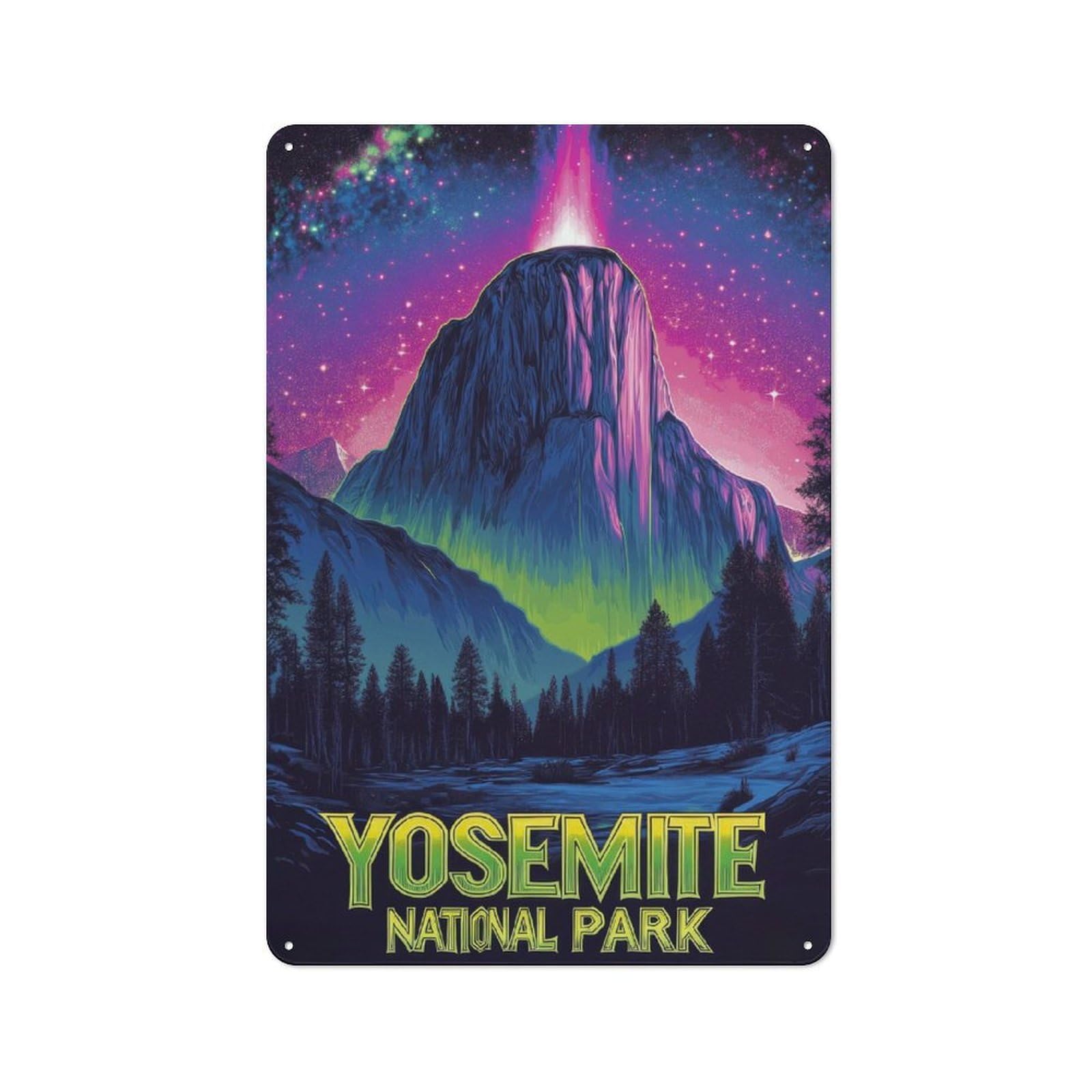 Junmoney Style-1 Classic Yosemite National Park Poster Poster, Picture, Metal Print, Paint By Guldesignco Metal Wall Sign 30X20cm, Pub Wall Decor For Diner, Restaurant, Shed Or Kitchen
