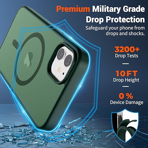 Miniatura 1004 de SUPFINE Funda magnética para iPhone 11 (compatible con MagSafe) (protección contra caídas de grado militar), translúcida mate a prueba de golpes