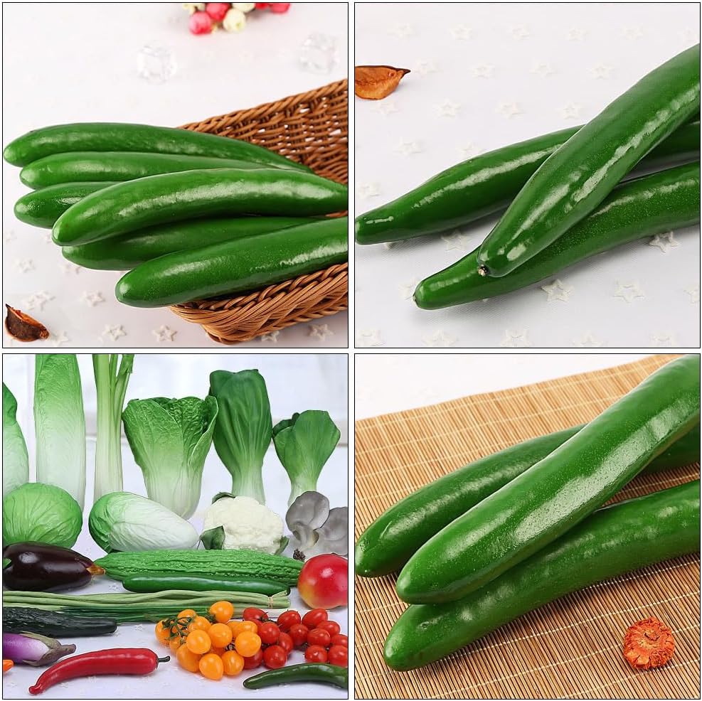 TOYANDONA 10 Pcs Artificial Cucumbers 9.44 Inch Lifelike Simulated Vegetable Models for Home Kitchen Restaurant Decor and Photography Props