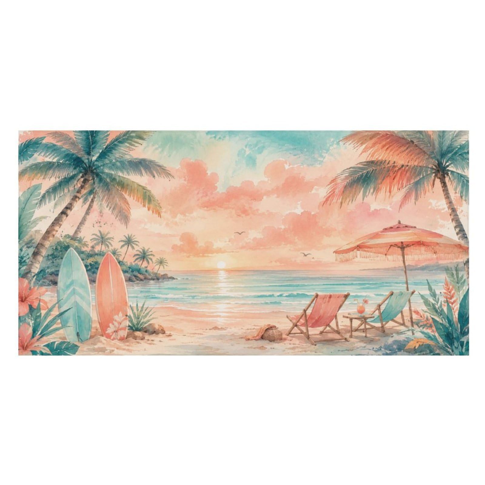 Anceky Tropical Beach Sunset Palm Trees Oversized Beach Towel Quick Dry Sand Free Microfiber Travel Towel Lightweight Multi Purpose Beach Blanket Pool Gym Bath Towel 63x31 in