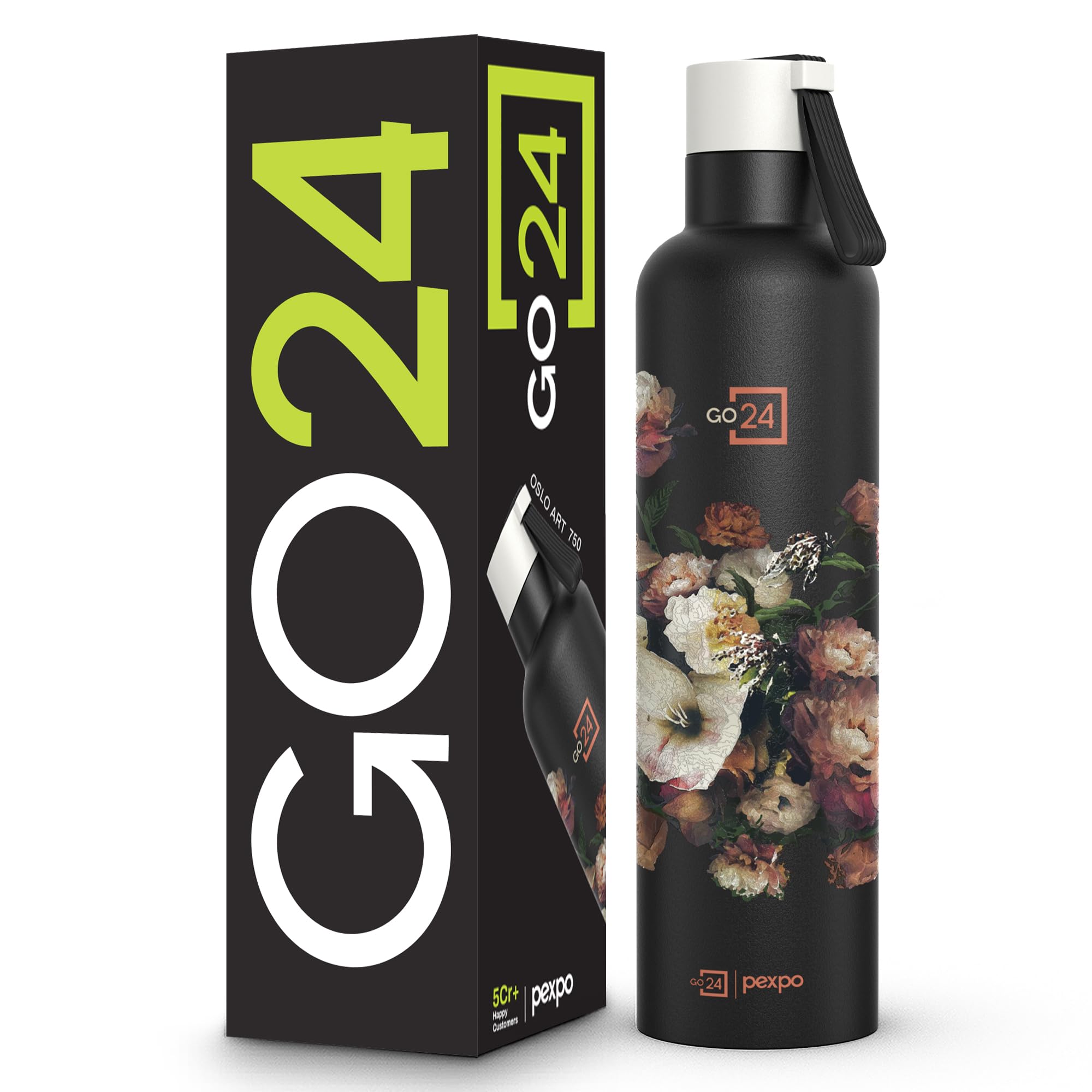 Pexpo Stainless Steel 24 Hrs Hot & Cold Vacuum Insulated Water ISI Certified Flask, 750ml, Knight Black with Printed Design, Oslo | Eco-Friendly, Durable, ISI Certified-image-27
