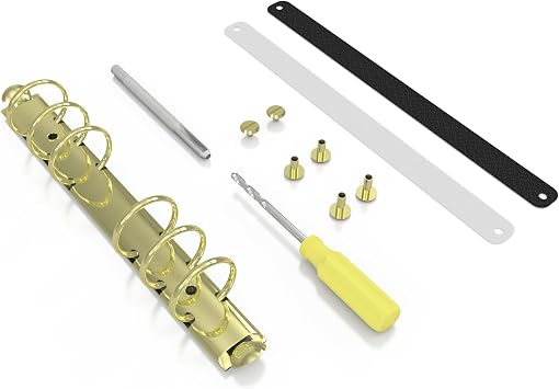 Stationery.Life Ring Binder Mechanism Replacement Kit for Personal Organizers Planners 6 Rings Gold, Personal
