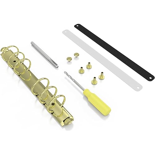 Stationery.Life Ring Binder Mechanism Replacement Kit for Personal Organizers Planners 6 Rings (Gold, Personal)