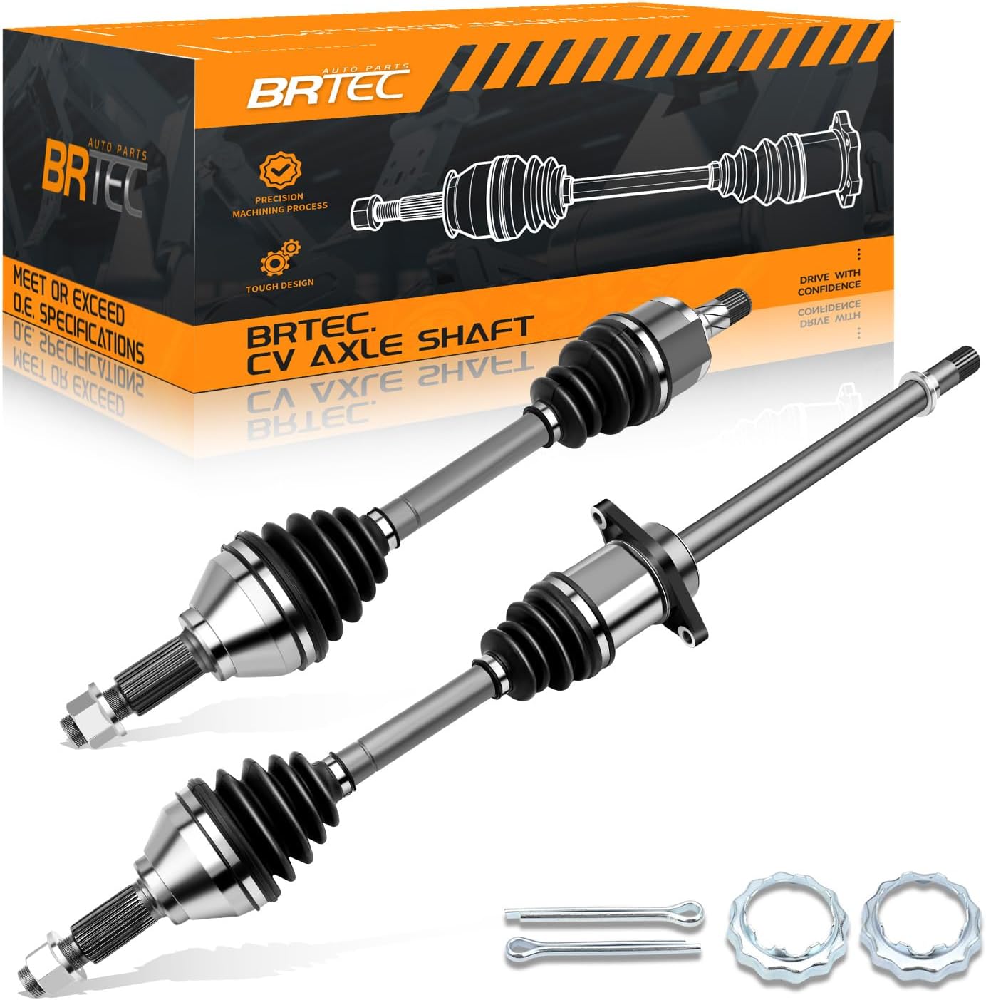 2PCS Front CV Axle Shaft Assembly Fit for Nissan Maxima V6 3.5L 2009 2010 2011 2012 2013 2014 - Driver and Passenger Side - 66-6295 & 66-6306