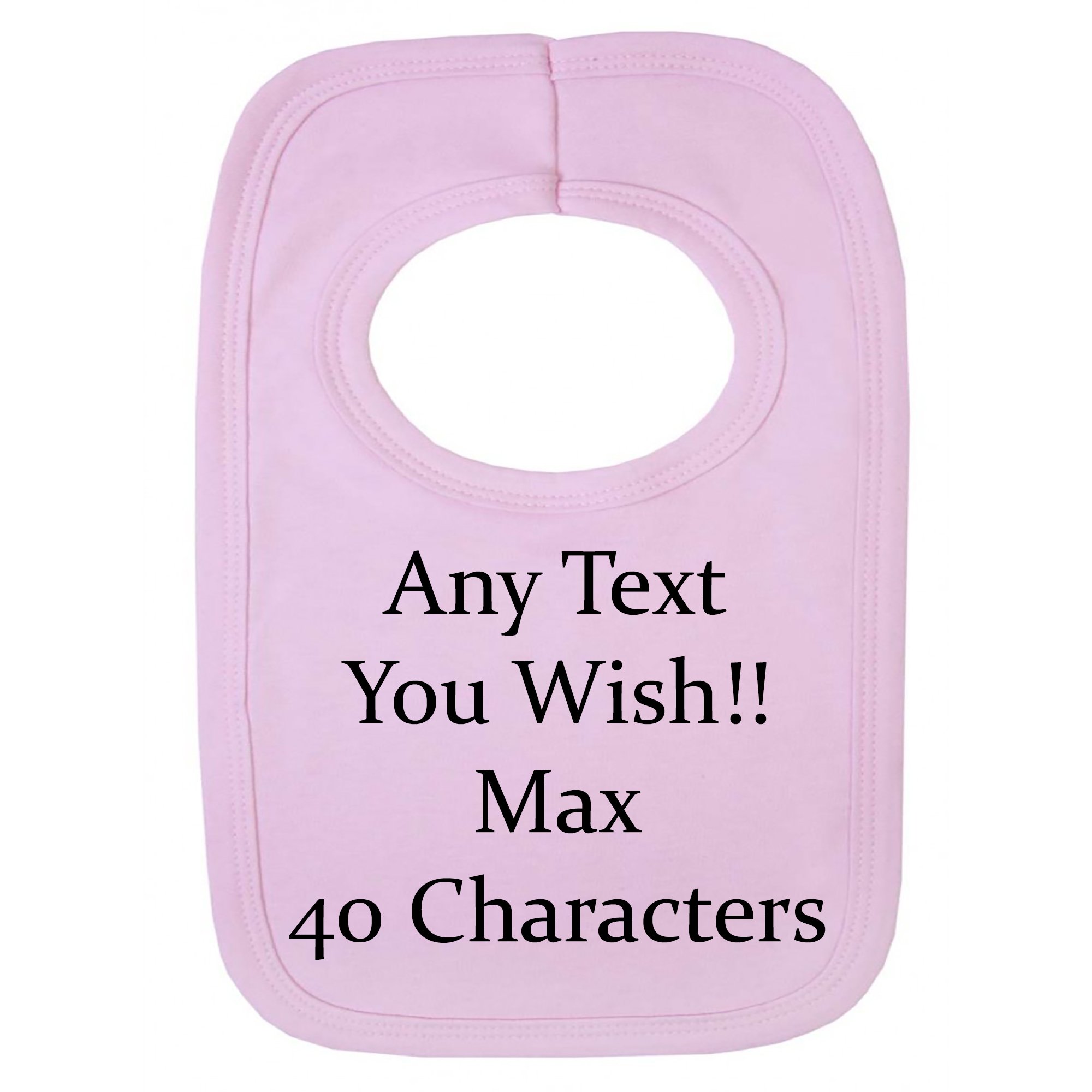 Personalised Embroided Baby Bib (Name Can Be Changed) (Baby Pink)