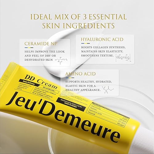 Miniatura 3 de JEU'DEMEURE Crema hidratante intensiva Ceramide para rostro y cuello DD para reafirmante y antienvejecimiento. Hidratación profunda, ácido
