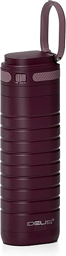 Miniatura 1 de IDEUS Botella de agua aislada de acero inoxidable de 14 onzas con tapa con cerradura y taza de café de viaje a prueba de fugas para bebidas