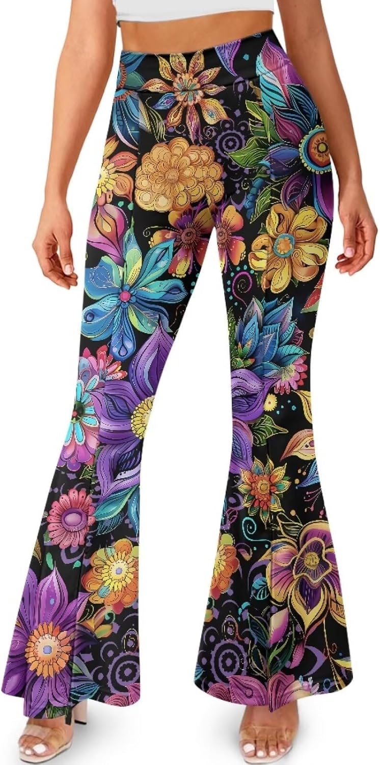 Flared Yoga Pants for Women Bell Bottom Leggings Plus Size Soft High Waisted Tummy Control Butt Liftin