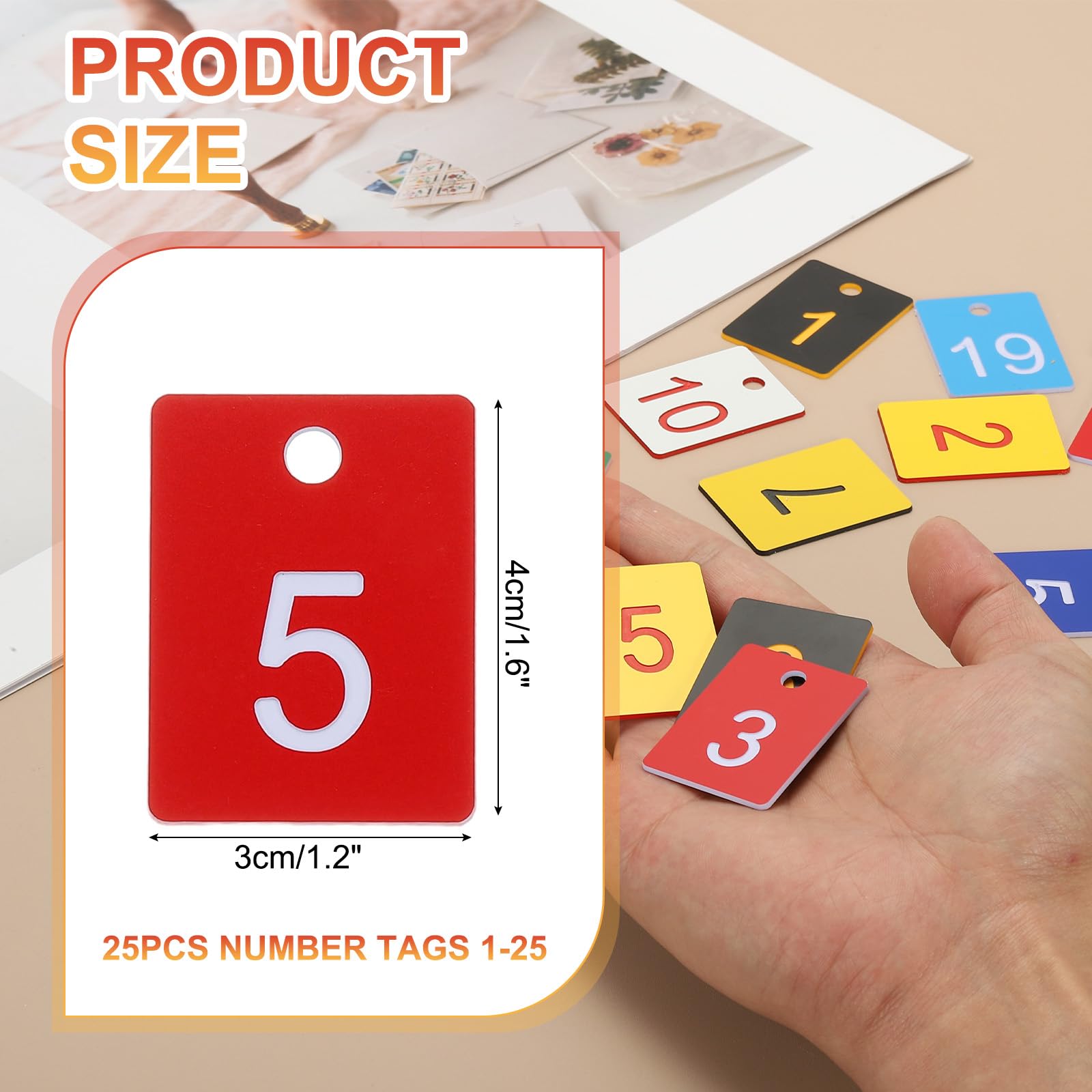 PATIKIL 25PCS Rectangle Number Tags 1-25 - Image 2