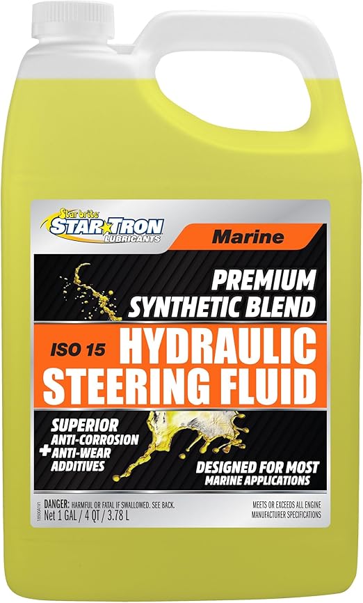 STAR BRITE Star Tron Premium Synthetic Blend Hydraulic Steering Fluid, ISO 15, Marine-Grade