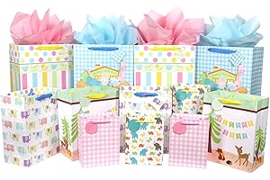 12 Pcs Baby Gift Bags: Perfect Addition to Baby Showers, Birthdays, and Parties