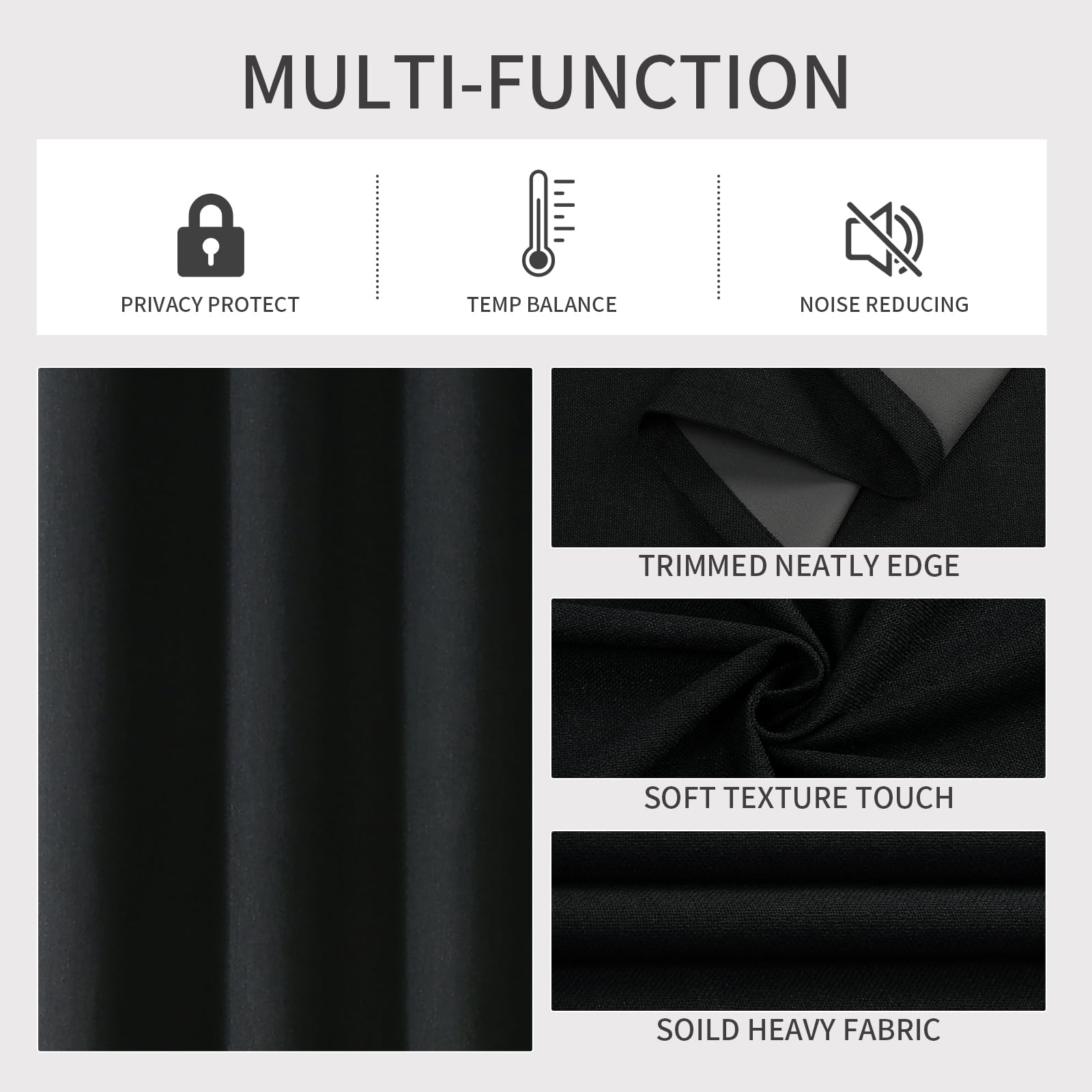 Joydeco Blackout Curtains 63 Inches Long 2 Panels Burg - Image 4