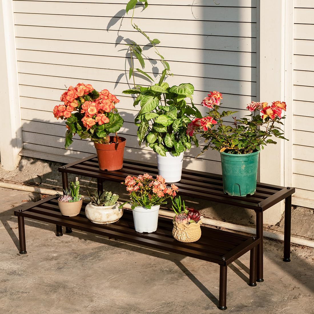 Aluminum Plant Display Rack Rust-Proof Aluminum Plant Stand With ...