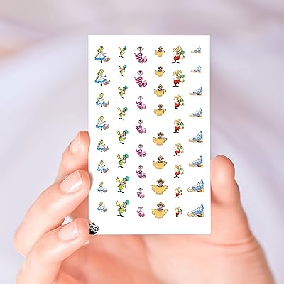Alice Style Full Color Clear Water-Slide Nail Designs