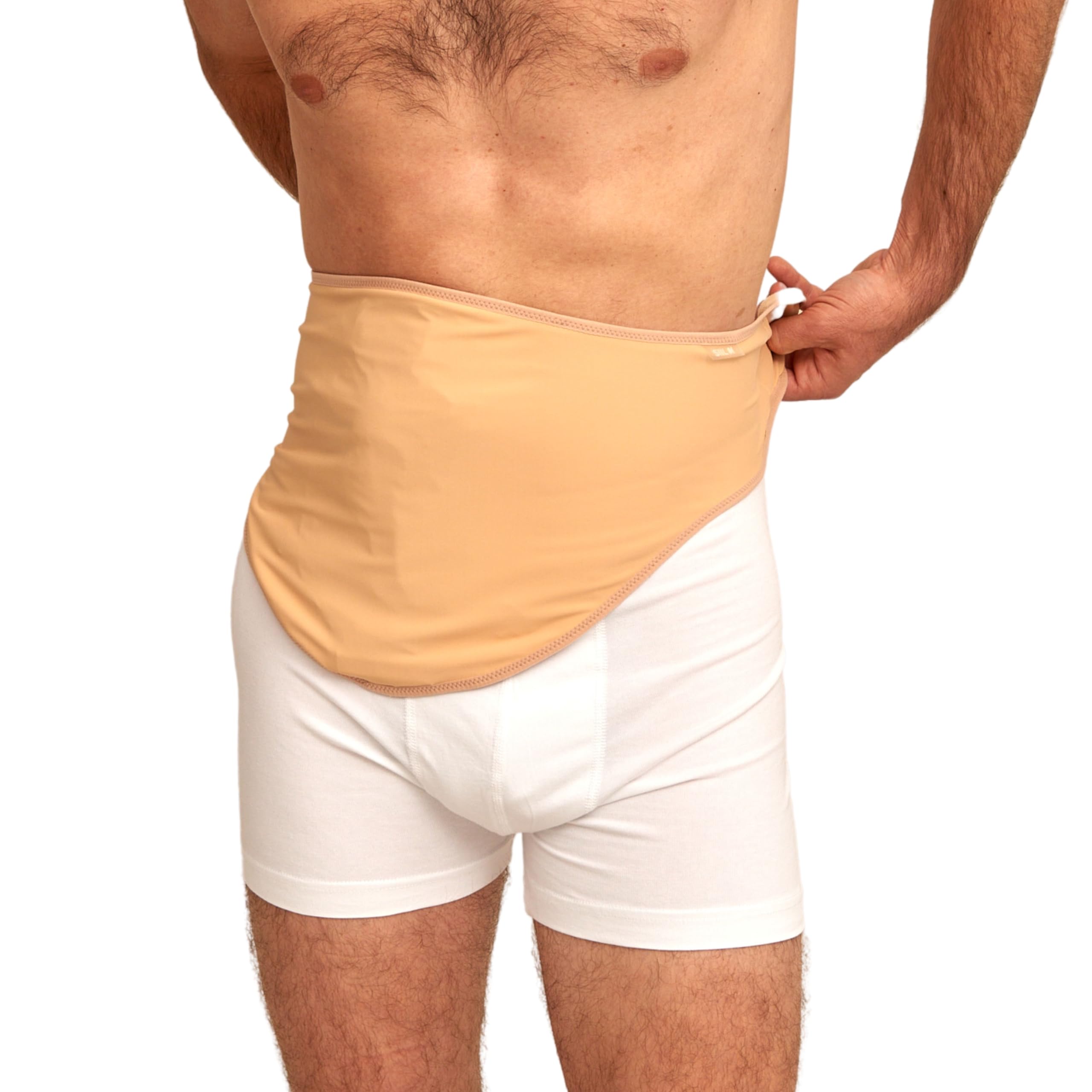 SIIL Cinturón de ostomía para hombres y mujeres, fundas de bolsa de estoma beige para colostomía, ileostomía y urostomía, cinturón de apoyo para estomas compatible con hollister de coloplast Convatec