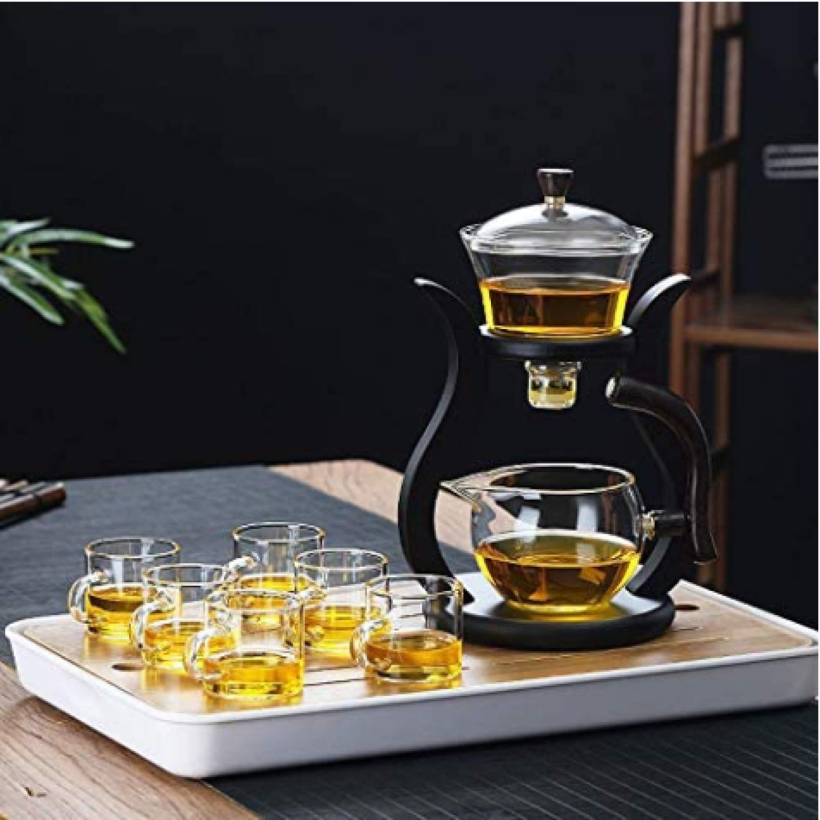 Amazon | 半自動ガラスティーポットスーツ耐熱ガラス磁気水流用