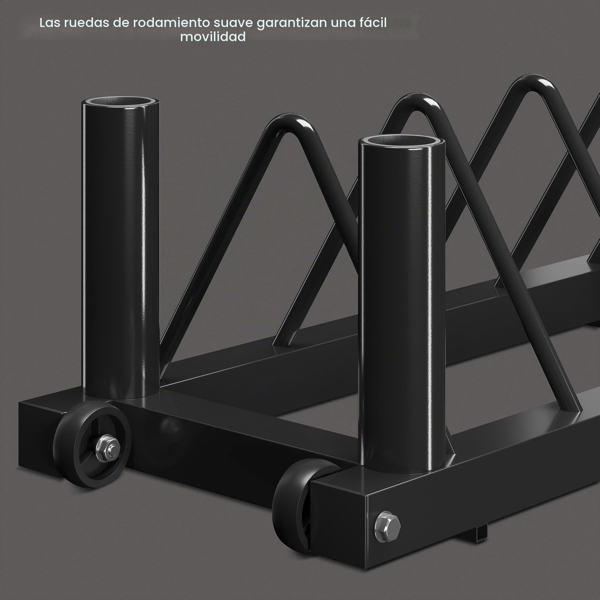 Yaheetech Estante horizontal para discos de peso, estante de fitness de fuerza con 4 ranuras para placas, soporte de almacenamiento de placas, parachoques de barra con ruedas giratorias para el hogar