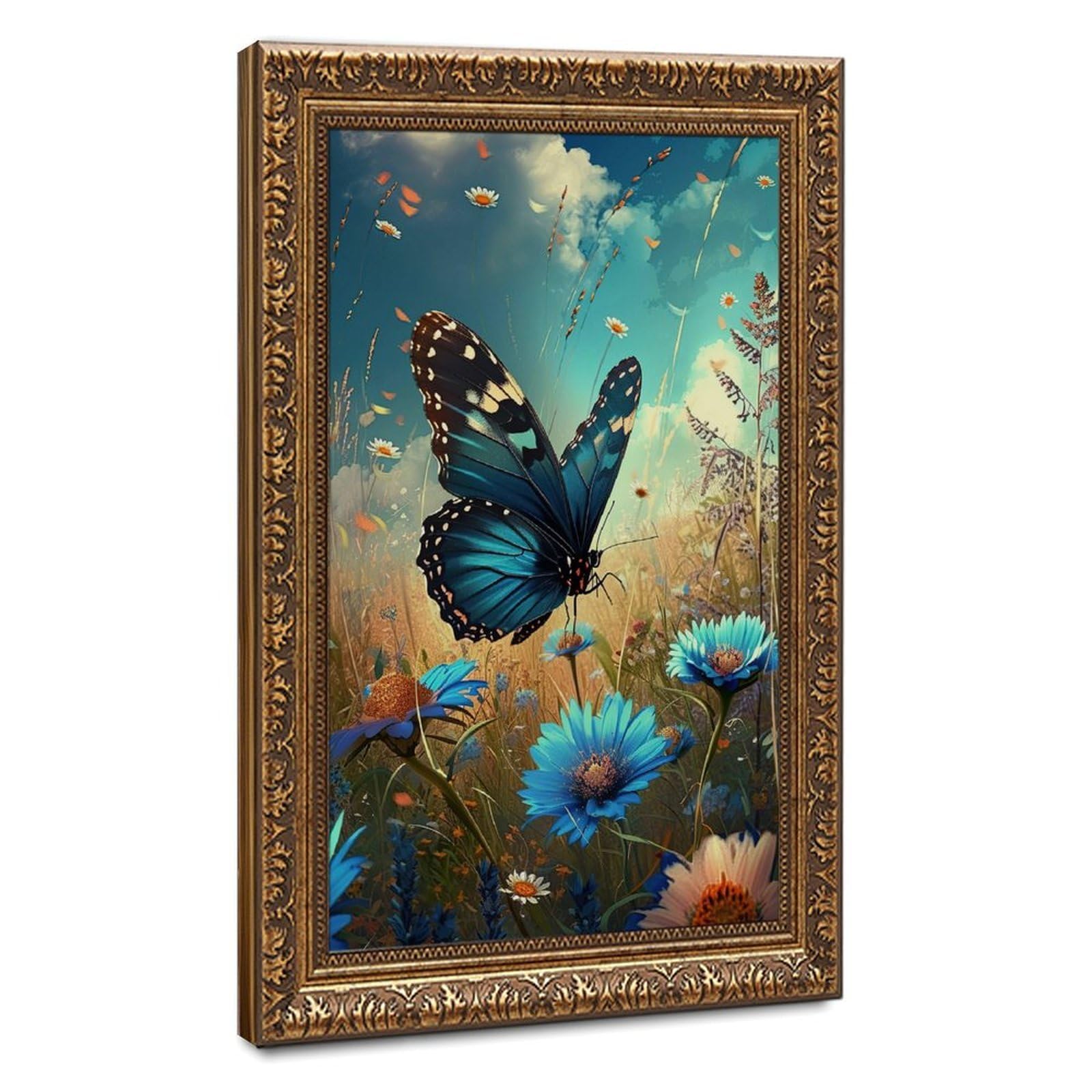 Bareronor Butterflies In The Field Canvas Poster for Dorm Room Decor Gift