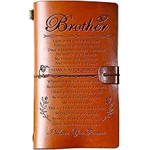Hiipeenow Brother Valentines Day Gifts from Sister, Leather Travel Journal 140 Pages Presents, Birthday Graduation Christmas Valentines Fathers Day Wedding Day Gifts for Brother