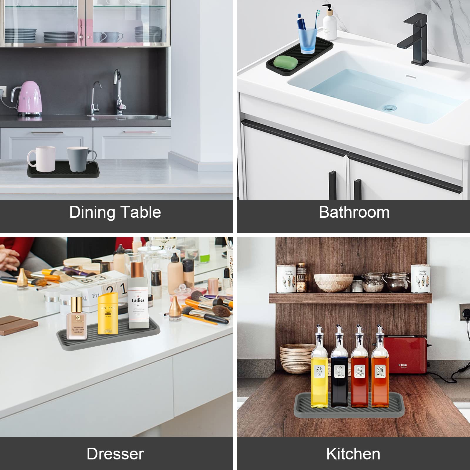 2 Contenitori In Silicone Per Lavello - Portaspugne E Sapone, Organizer Antiscivolo Per Cucina/Bagno - Foto 3