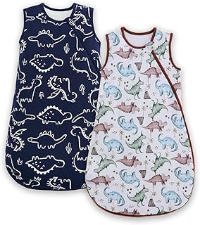WYTbaby 2er Pack Baby Schlafsack 1.5 Tog, 100% Baumwolle Babyschlafsack für Kleinkind Neugeborene Jungen Mädchen 0-24 Monate