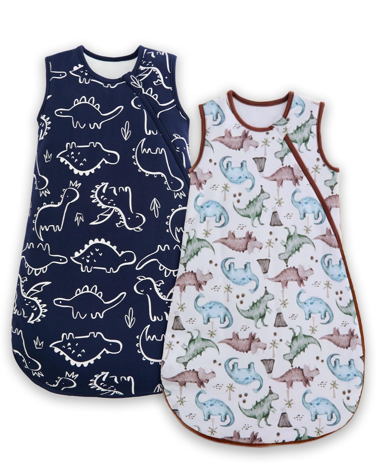 WYTbaby 2er Pack Baby Schlafsack 1.5 Tog, 100% Baumwolle Babyschlafsack für Kleinkind Neugeborene Jungen Mädchen 18-24 Monate,Marineblau