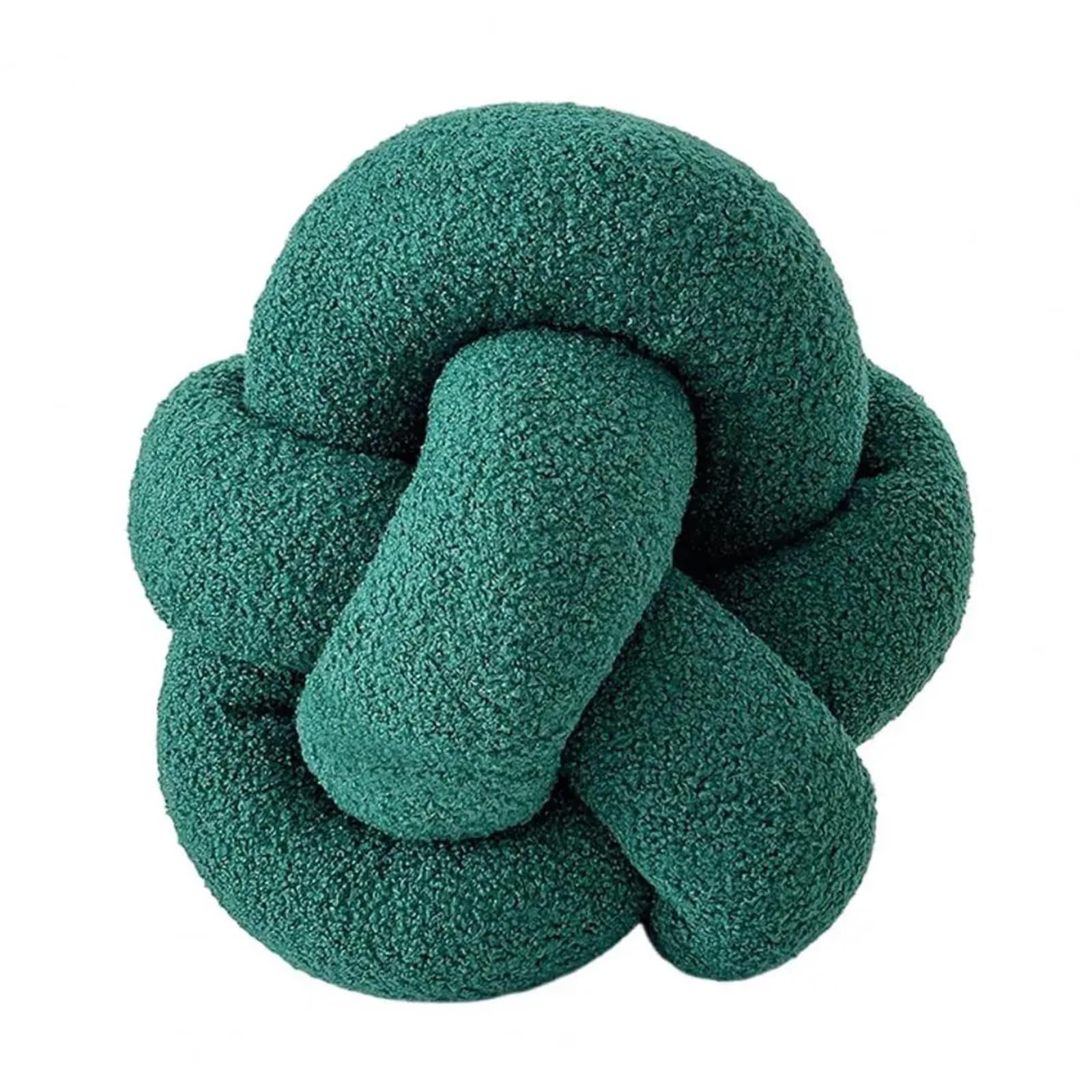 Oreiller décoratif tricoté main en peluche haut de gamme couleur vert foncé pour canapé
