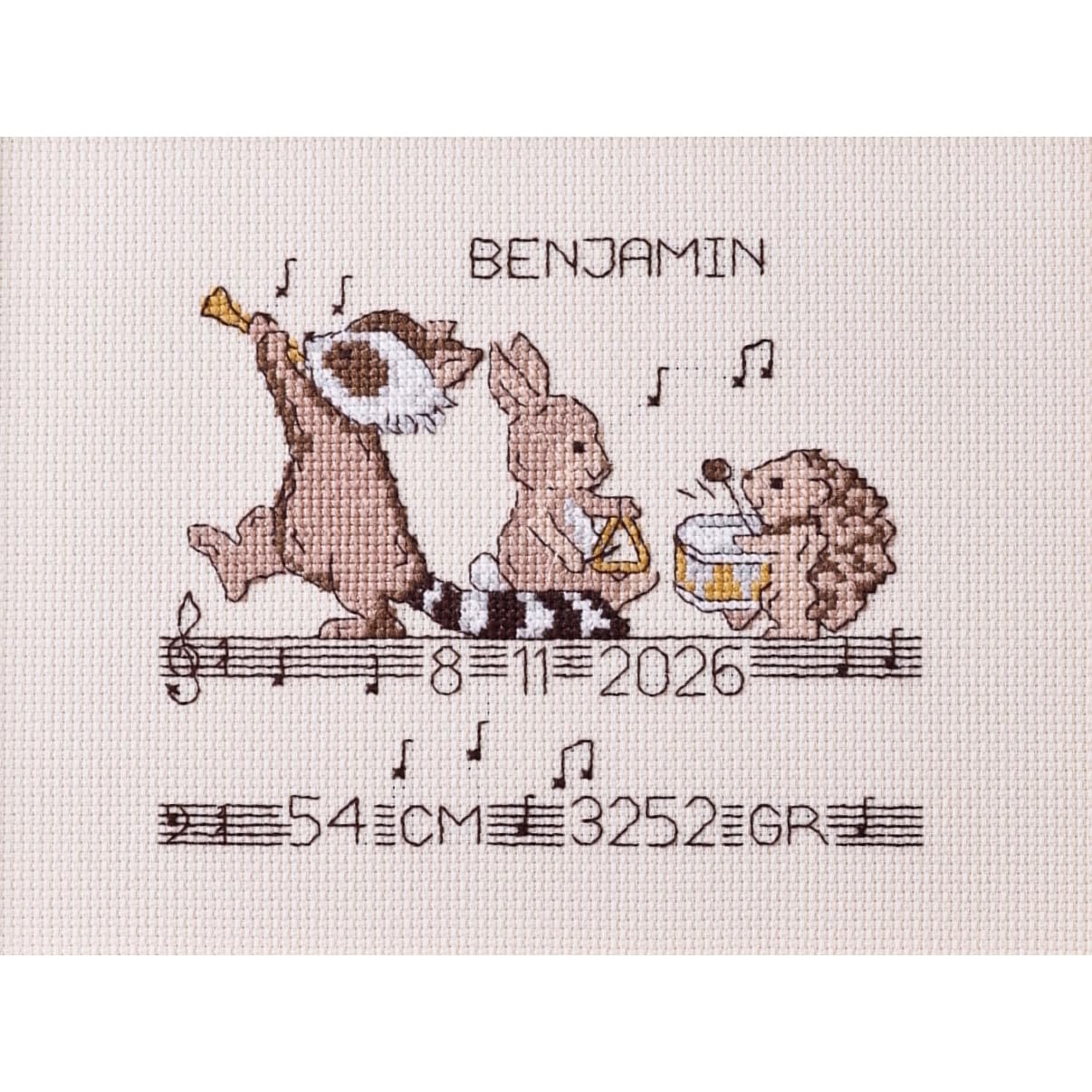 Permin Counted Cross Stitch Kit - Musical Animals Sampler
