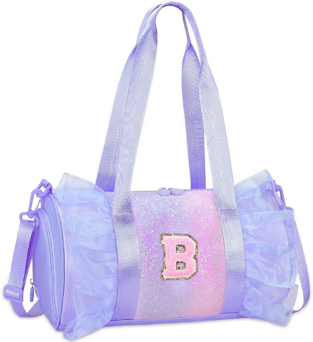 RHCPFOVR Personalized Monogram Dance Bag for Girls - 3-6 Years Kids Lightweight Water Resistant Oxford Backpack for Ballet Cheerleading Sleepovers Gymnastics