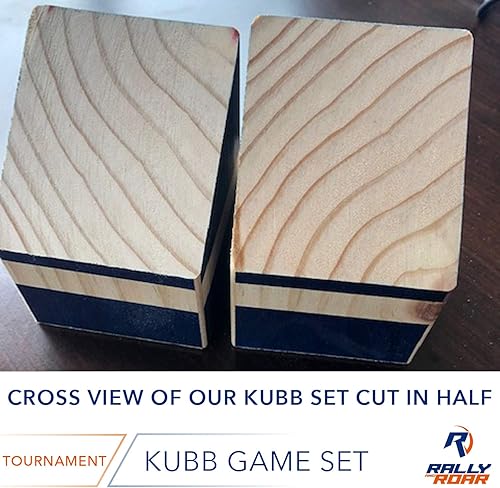 Miniatura 7 de Kubb Yard Juego – Madera de caucho o madera de pino – Juegos familiares divertidos e interactivos al aire libre – Bloques duraderos con bolsa