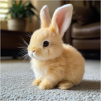 Bunby My Realistic Bunny 2025 Easter Bundy Real Lifelike Bunny Rabbits That Move Bunbi Hopping Moving Robot Bunny Cute Stuffed Bunny Plush Animals Interactive Easter Basket Stuffers Gifts Yellow