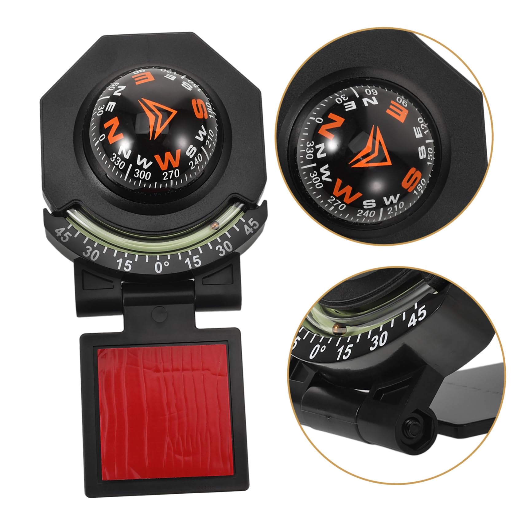 OUNONA Lot De 4 Accessoires pour Tableau De Bord De Voiture Boussole Multifonction Inclinomètre Boussole pour Bateau Taille Compacte Facile À Transporter Et À